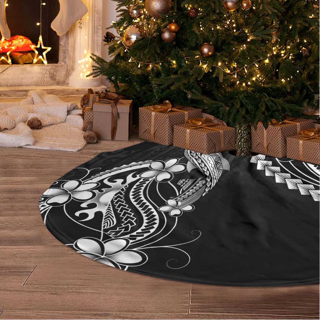 Black Aloha Hawaii Tree Skirt Polynesian Shark Tattoo With Plumeria - Polynesian Pride