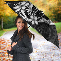 Black Aloha Hawaii Umbrella Polynesian Shark Tattoo With Plumeria - Polynesian Pride