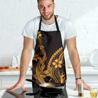 Gold Black Aloha Hawaii Apron Polynesian Shark Tattoo With Plumeria - Polynesian Pride