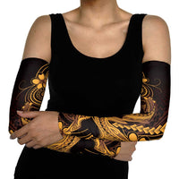 Gold Black Aloha Hawaii Arm Sleeves Polynesian Shark Tattoo With Plumeria - Polynesian Pride