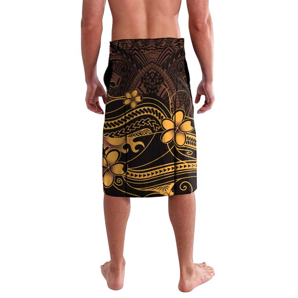 Gold Black Aloha Hawaii Lavalava Polynesian Shark Tattoo With Plumeria - Polynesian Pride