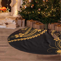 Gold Black Aloha Hawaii Tree Skirt Polynesian Shark Tattoo With Plumeria - Polynesian Pride