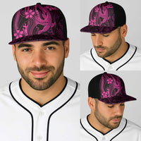 Pink Black Aloha Hawaii Baseball Net Cap Polynesian Shark Tattoo With Plumeria - Polynesian Pride