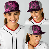 Pink Black Aloha Hawaii Baseball Net Cap Polynesian Shark Tattoo With Plumeria - Polynesian Pride