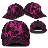 Pink Black Aloha Hawaii Classic Cap Polynesian Shark Tattoo With Plumeria - Polynesian Pride