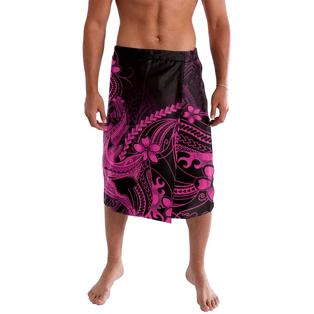 Pink Black Aloha Hawaii Lavalava Polynesian Shark Tattoo With Plumeria - Polynesian Pride