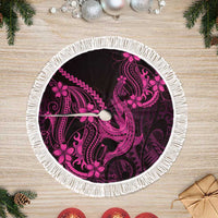 Pink Black Aloha Hawaii Tree Skirt Polynesian Shark Tattoo With Plumeria - Polynesian Pride