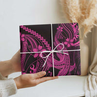 Pink Black Aloha Hawaii Wrapping Paper Polynesian Shark Tattoo With Plumeria - Polynesian Pride