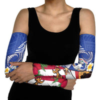 United States and Northern Mariana Islands Arm Sleeves USA Flag Eagle CNMI Latte Stone Tropical Flowers