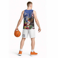 United States and Northern Mariana Islands Basketball Jersey USA Flag Eagle CNMI Latte Stone Tropical Flowers