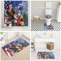 United States and Northern Mariana Islands Bathroom Set USA Flag Eagle CNMI Latte Stone Tropical Flowers