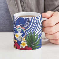 United States and Northern Mariana Islands Ceramic Mug USA Flag Eagle CNMI Latte Stone Tropical Flowers