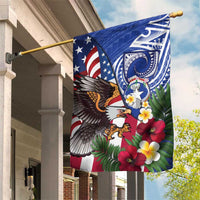 United States and Northern Mariana Islands Garden Flag USA Flag Eagle CNMI Latte Stone Tropical Flowers