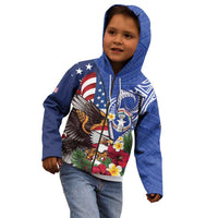United States and Northern Mariana Islands Kid Hoodie USA Flag Eagle CNMI Latte Stone Tropical Flowers