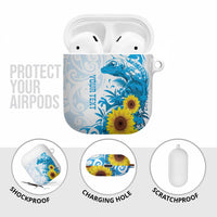 New Zealand Autism Awareness Month AirPods Case Takiwatanga Maori Lizard With Sunflower - Polynesian Pride