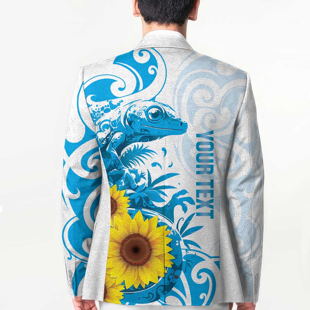 New Zealand Autism Awareness Month Blazer Takiwatanga Maori Lizard With Sunflower - Polynesian Pride