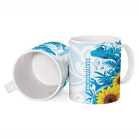 New Zealand Autism Awareness Month Ceramic Mug Takiwatanga Maori Lizard With Sunflower - Polynesian Pride