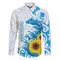 New Zealand Autism Awareness Month Family Matching Mermaid Dress and Hawaiian Shirt Takiwatanga Maori Lizard With Sunflower