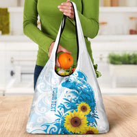 New Zealand Autism Awareness Month Grocery Bag Takiwatanga Maori Lizard With Sunflower