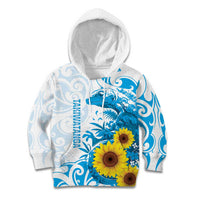New Zealand Autism Awareness Month Kid Hoodie Takiwatanga Maori Lizard With Sunflower