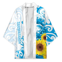 New Zealand Autism Awareness Month Kimono Takiwatanga Maori Lizard With Sunflower - Polynesian Pride