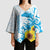 New Zealand Autism Awareness Month Kimono Sleeve Blouse Takiwatanga Maori Lizard With Sunflower - Polynesian Pride