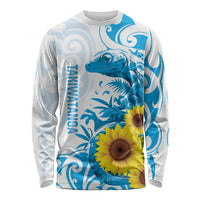 New Zealand Autism Awareness Month Long Sleeve Shirt Takiwatanga Maori Lizard With Sunflower