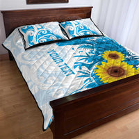 New Zealand Autism Awareness Month Quilt Bed Set Takiwatanga Maori Lizard With Sunflower