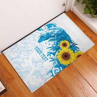 New Zealand Autism Awareness Month Rubber Doormat Takiwatanga Maori Lizard With Sunflower