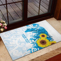 New Zealand Autism Awareness Month Rubber Doormat Takiwatanga Maori Lizard With Sunflower