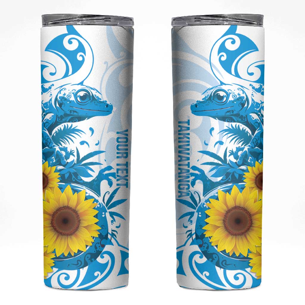 New Zealand Autism Awareness Month Skinny Tumbler Takiwatanga Maori Lizard With Sunflower
