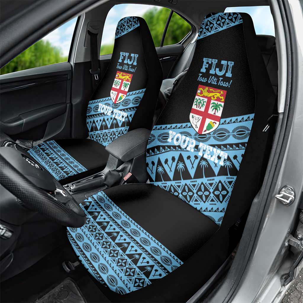 Fiji Rugby 2025 Custom Car Seat Cover Fijian Tapa Toso Viti Toso - Black