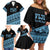 Fiji Rugby 2025 Custom Family Matching Off Shoulder Short Dress and Hawaiian Shirt Fijian Tapa Toso Viti Toso - Black