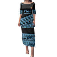 Fiji Rugby 2025 Custom Family Matching Puletasi and Hawaiian Shirt Fijian Tapa Toso Viti Toso - Black