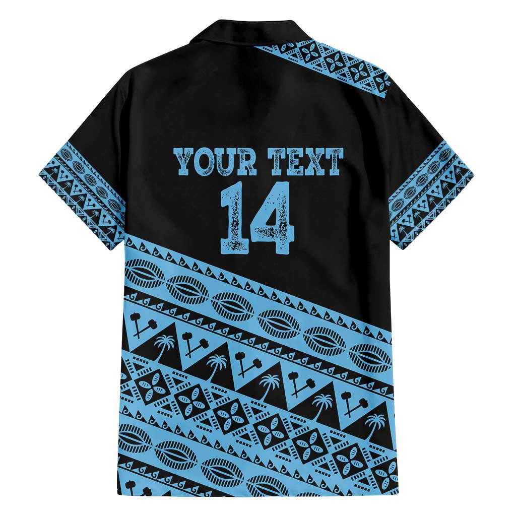 Fiji Rugby 2025 Custom Family Matching Summer Maxi Dress and Hawaiian Shirt Fijian Tapa Toso Viti Toso - Black