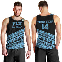 Fiji Rugby 2025 Custom Men Tank Top Fijian Tapa Toso Viti Toso - Black