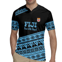Fiji Rugby 2025 Custom Rugby Jersey Fijian Tapa Toso Viti Toso - Black