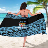 Fiji Rugby 2025 Custom Sarong Fijian Tapa Toso Viti Toso - Black