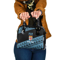 Fiji Rugby 2025 Custom Shoulder Handbag Fijian Tapa Toso Viti Toso - Black