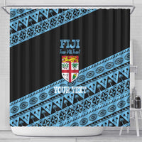 Fiji Rugby 2025 Custom Shower Curtain Fijian Tapa Toso Viti Toso - Black