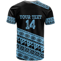 Fiji Rugby 2025 Custom T Shirt Fijian Tapa Toso Viti Toso - Black