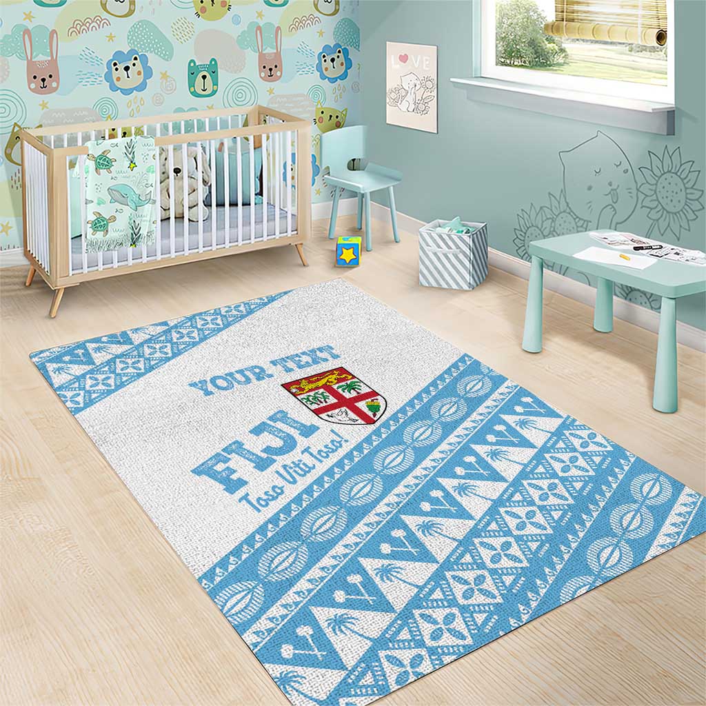 Fiji Rugby 2025 Custom Area Rug Fijian Tapa Toso Viti Toso - White