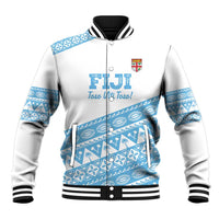 Fiji Rugby 2025 Custom Baseball Jacket Fijian Tapa Toso Viti Toso - White