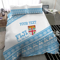Fiji Rugby 2025 Custom Bedding Set Fijian Tapa Toso Viti Toso - White