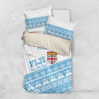 Fiji Rugby 2025 Custom Bedding Set Fijian Tapa Toso Viti Toso - White