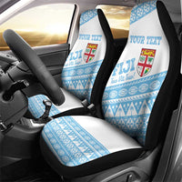 Fiji Rugby 2025 Custom Car Seat Cover Fijian Tapa Toso Viti Toso - White
