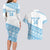 Fiji Rugby 2025 Custom Couples Matching Long Sleeve Bodycon Dress and Hawaiian Shirt Fijian Tapa Toso Viti Toso - White