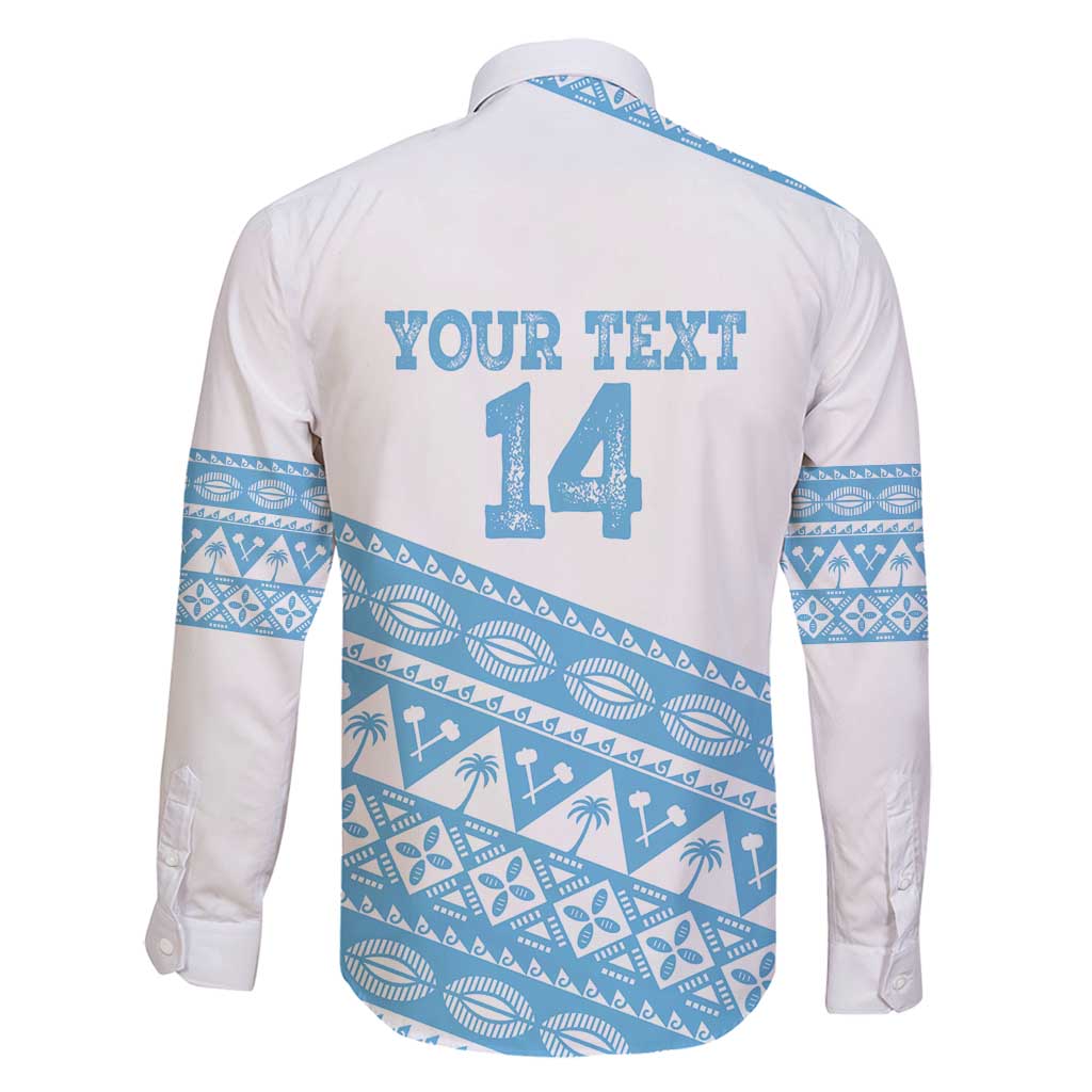 Fiji Rugby 2025 Custom Family Matching Mermaid Dress and Hawaiian Shirt Fijian Tapa Toso Viti Toso - White