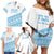 Fiji Rugby 2025 Custom Family Matching Off Shoulder Short Dress and Hawaiian Shirt Fijian Tapa Toso Viti Toso - White