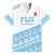 Fiji Rugby 2025 Custom Family Matching Off Shoulder Short Dress and Hawaiian Shirt Fijian Tapa Toso Viti Toso - White